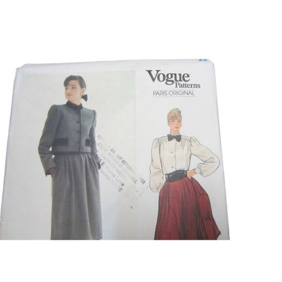 Vintage Vogue Paris Original Givenchy Sewing Pattern 1203 Jacket Skirt Blouse - Picture 2 of 5